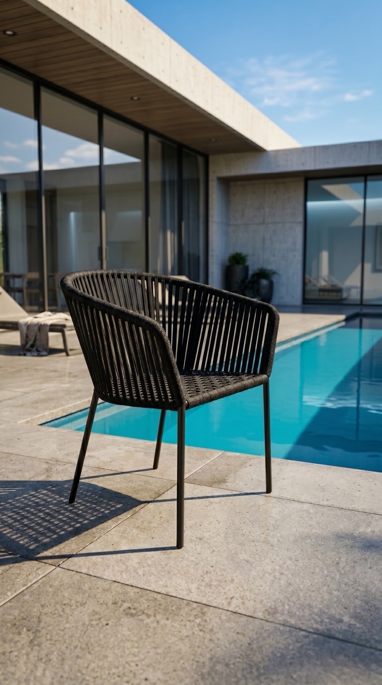 Silla Capri Negra resistente al sol